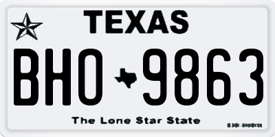 TX license plate BHO9863