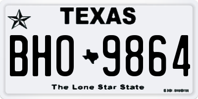 TX license plate BHO9864