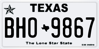 TX license plate BHO9867