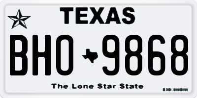 TX license plate BHO9868