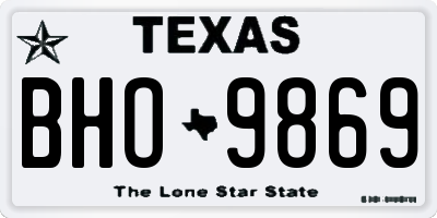 TX license plate BHO9869