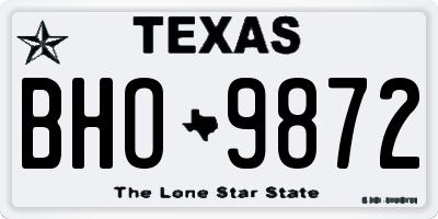 TX license plate BHO9872