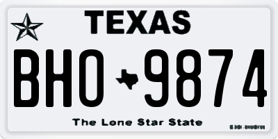 TX license plate BHO9874