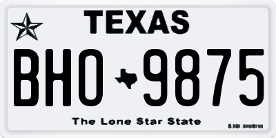 TX license plate BHO9875