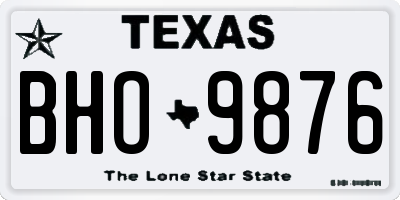 TX license plate BHO9876