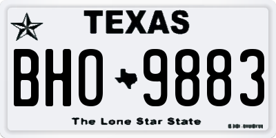 TX license plate BHO9883