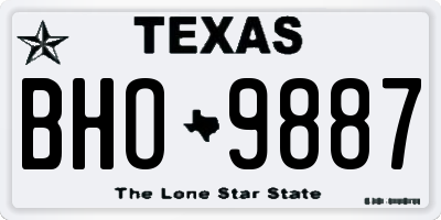 TX license plate BHO9887