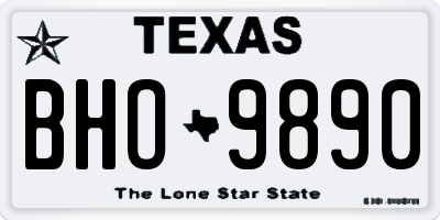 TX license plate BHO9890