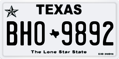 TX license plate BHO9892