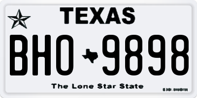 TX license plate BHO9898