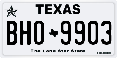 TX license plate BHO9903