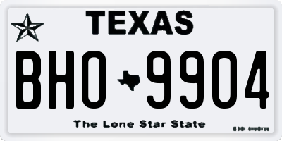 TX license plate BHO9904