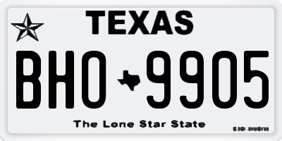 TX license plate BHO9905