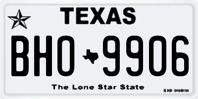 TX license plate BHO9906