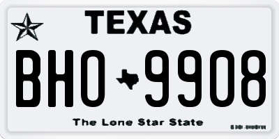 TX license plate BHO9908
