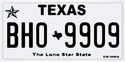 TX license plate BHO9909