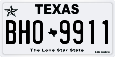 TX license plate BHO9911