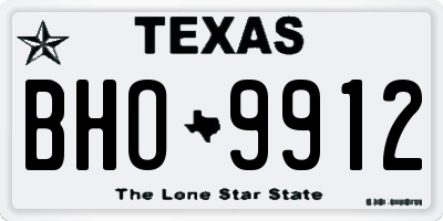TX license plate BHO9912