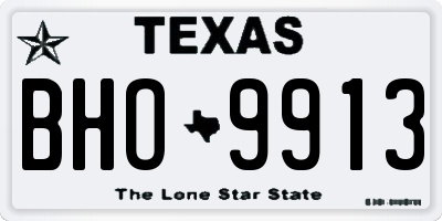 TX license plate BHO9913