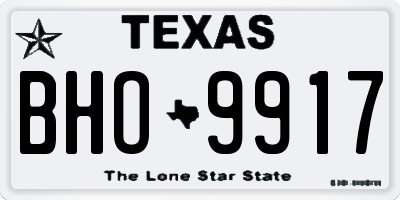 TX license plate BHO9917