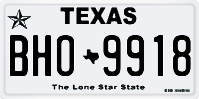TX license plate BHO9918