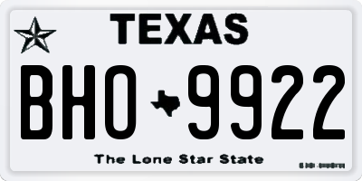 TX license plate BHO9922