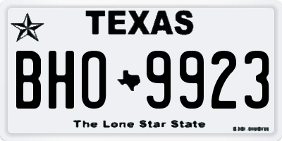TX license plate BHO9923