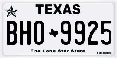 TX license plate BHO9925