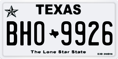 TX license plate BHO9926
