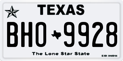 TX license plate BHO9928