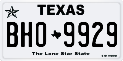 TX license plate BHO9929