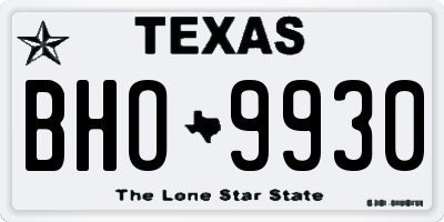 TX license plate BHO9930