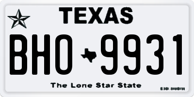 TX license plate BHO9931