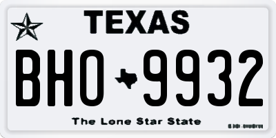 TX license plate BHO9932