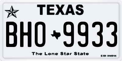 TX license plate BHO9933