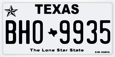 TX license plate BHO9935