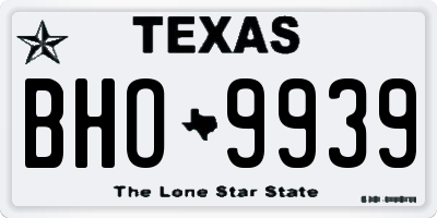 TX license plate BHO9939