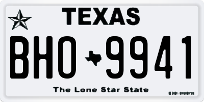 TX license plate BHO9941