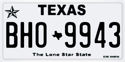TX license plate BHO9943