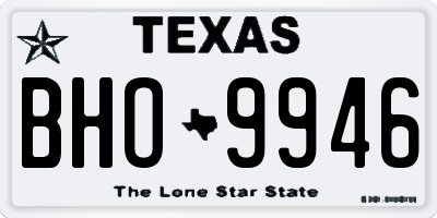 TX license plate BHO9946