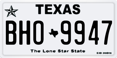 TX license plate BHO9947