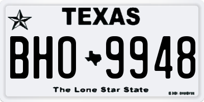 TX license plate BHO9948