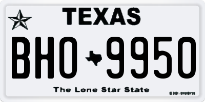 TX license plate BHO9950