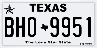 TX license plate BHO9951