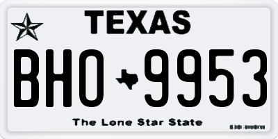 TX license plate BHO9953