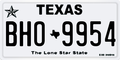 TX license plate BHO9954