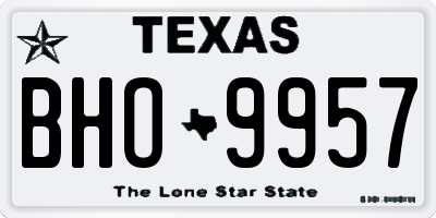 TX license plate BHO9957