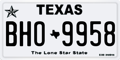 TX license plate BHO9958