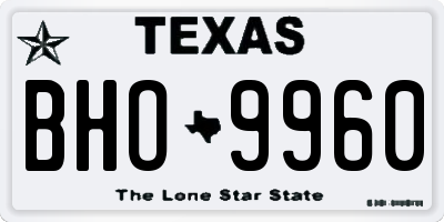 TX license plate BHO9960