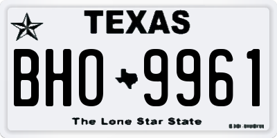 TX license plate BHO9961